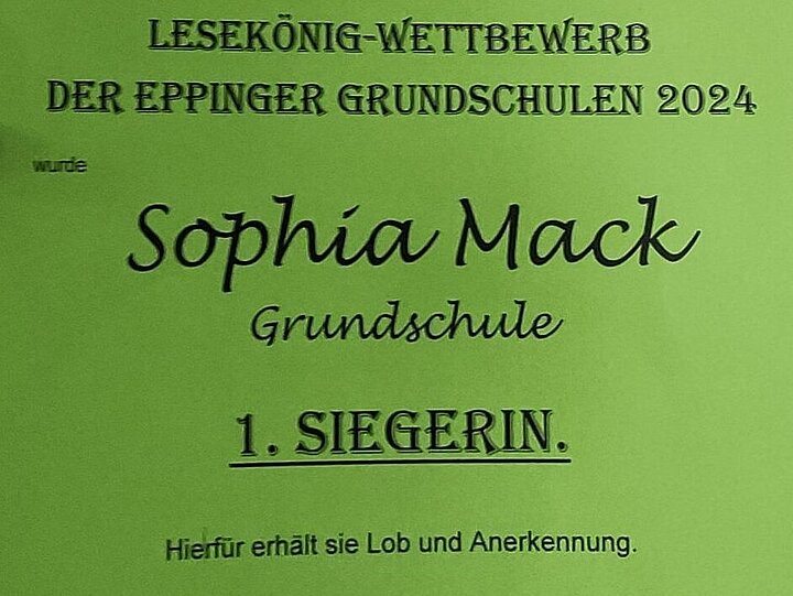 Lesekönigin 2024 Sophia Mack